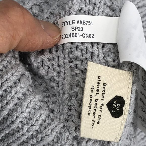 Madewell Grey Bobble Cardigan / Open front Sweater in Cool Fog Long sleeve S - Picture 14 of 16